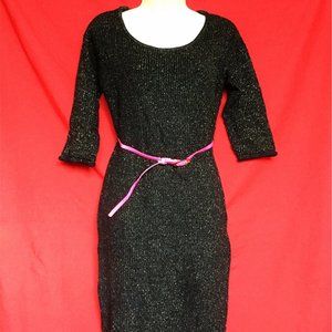 NWT t/o  junior's girl's 91% Acrylic black sweater dress with belt size--M